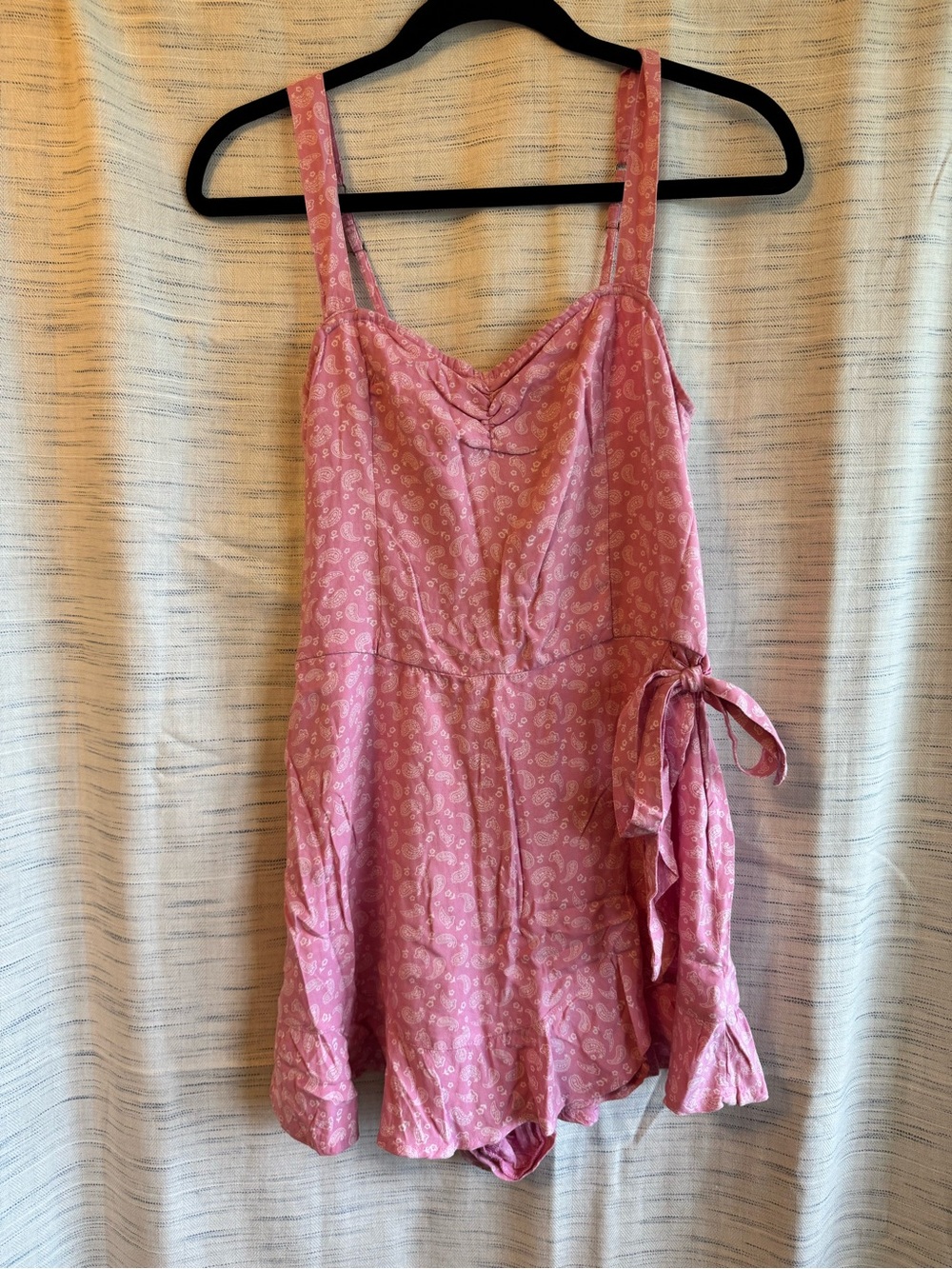 Hollister Pink Paisley Tie-Waist Sleep Romper